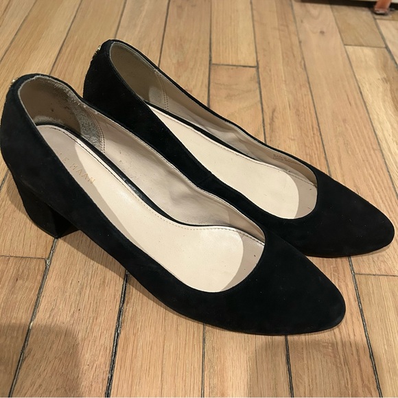 Cole Haan Elegant Black Women's Block Heel Pumps size 8 - Picture 2 of 8